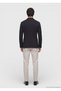 Black Shirt Shoulder Slim Fit 100% Cotton Knitted Jacket - 4
