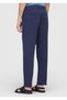 Navy Blue Plain Weave Relaxed Fit Casual Cotton Blend Trousers - 5