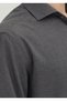 Anthracite Plain Casual Fit Long Woven Casual 100% Cotton Shirt - 3