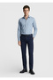 Blue Plain Regular Fit Woven Classic Shirt - 2