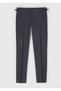 Anthracite Striped Woven Slim Fit Casual Wool Blend Trousers - 5