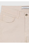 Beige Woven Slim Fit Casual Cotton Blend Trousers - 7