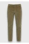 Light Green Plain Woven Slim Fit Velvet Casual Cotton Blended Pants - 6