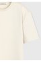Beige Plain Cotton Blend T-Shirt - 7