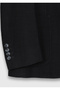 Black Shirt Shoulder Slim Fit Wool Blend Jacket - 8