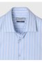 Blue Striped Regular Fit Long Woven Classic 100% Cotton Shirt - 8