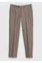 Light Brown Plain Woven Regular Fit Classic 100% Wool Trousers - 6