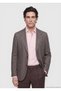 Light Brown Plain Zeroweight Slim Fit Linen Blend Jacket