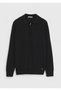Black Polo Neck Plain Knit Wool Blended Sweater - 7