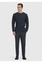 Anthracite Crew Neck Ribbed Wool Blend Knit Sweater - 2