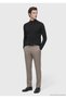 Light Brown Plain Fabric Regular Fit Classic 100% Wool Trousers
