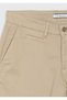 Beige Plain Woven Regular Fit Casual Cotton Blended Trousers - 6