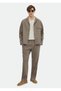 Light Brown Plain Comfort Fit Linen Blend Suit - 2