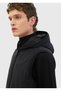 Black Regular Fit Hooded Woven Sports Vest - 4