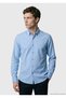 Blue Plain Regular Fit Long Woven Casual 100% Cotton Shirt