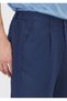 Navy Blue Plain Woven Jogging Fit Casual 100% Linen Trousers - 3