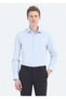 Light Blue Plain Regular Fit Long Woven Classic Cotton Blend Shirt - 3