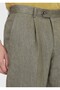 Khaki Woven Regular Fit Casual 100% Linen Trousers - 4