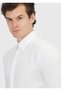 White Plain Regular Fit Long Woven Classic Cotton Blend Shirt - 3