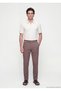 Mürdüm Plain Weave Relaxed Fit Casual Cotton Blend Trousers - 3