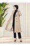 Women's Lined Plus Size Seasonal Buttoned Belt Detail New Season Trench Jeans - 4