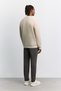 Men's Beige Crew Neck Easy-Iron Cotton Regular Fit Sweatshirt A62Y1386 - 5