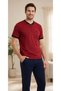 Men's Short Sleeve Pajama Set – Modern Design Comfortable Home Wear Set 18-86 - 2