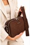 Justpolo Women's Suede 5-Section Shoulder and Messenger Bag (Size 27X18 cm) - 2