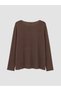 Peak New Season Brown Plus Size U-Neck Patterned Blouse - 5