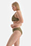 Green Covered High Waist Bikini Bottom - 3