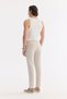 Men's White Sleeveless Basic Ribbed Regular Fit Undershirt B001058 - 4