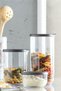 Duo Glass Storage Container Set of 2 Large Size 1400 ml Gray Plastic Lid - 2