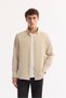 Men's Beige Buttoned Collar Soft Touch Regular Fit Shirt A52Y2061
