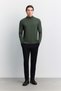Men's Khaki Half Turtleneck Rayon Non-Pilling Basic Regular Fit Knitwear Sweater B005151 - 4