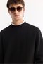 Men's Black Crew Neck Textured Elastane Regular Fit Sweatshirt A52Y1220 - 3