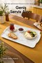 Marble Patterned Rectangular Melamine Serving Tray 30X41X1.5 cm Stylish and Convenient Ceramic-Looking - 4