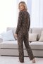 Leopard Patterned Thermal Fabric Ultra Soft Knitted Pajama Set - 3