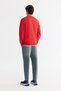 Men's Red Crew Neck Cotton Embossed Printed Regular Fit Sweatshirt B001033 - 4