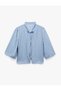 Viscose Fabric Bow-Detail Scarf-Collar Balloon-Sleeve Striped Shirt - 5