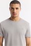 Men's Gray Crew Neck Soft Touch Basic Regular Fit T-Shirt B001171 - 2