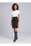 Women's Black Suede Pencil Skirt - 6