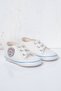 Baby Pink Canvas Sneakers White Toe Lace-Up Infant Baby First Step Shoes - 5