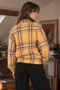 Women's Yellow Front Zippered Coat with Elastic Sleeves Arm-27K001040 - 2