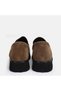 Large size women's loafer shoe genuine leather mink suede - 5