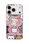 iPhone 18 Pro Max Compatible Cats Polka Dot Purple Printed Transparent Phone Case