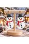 Handmade Polymer Clay Christmas Earrings with Scarf-Wearing Snowman Figure, Women's Dangle Earrings, Winter Themed - 5