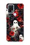 General Mobile Gm 21 Pro Compatible Ghost Red Flower Printed Transparent Phone Case