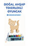 Wooden Cat Toy Natural Handmade Paintable Educational Toy + 6-Piece Paint Set Gift