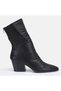 Large size black bellows pointed toe chunky heel women's boots 41-42-43-44 - 8