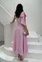 Women's Pink Lycra Dress with Bow Detail on the Shoulder - 5
